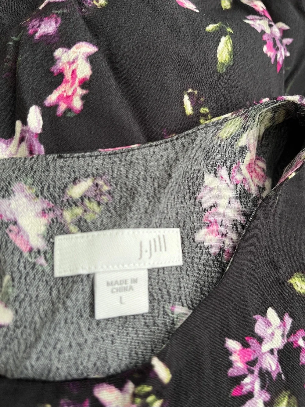 J.Jill size Large Floral Tunic Top Long Sleeves